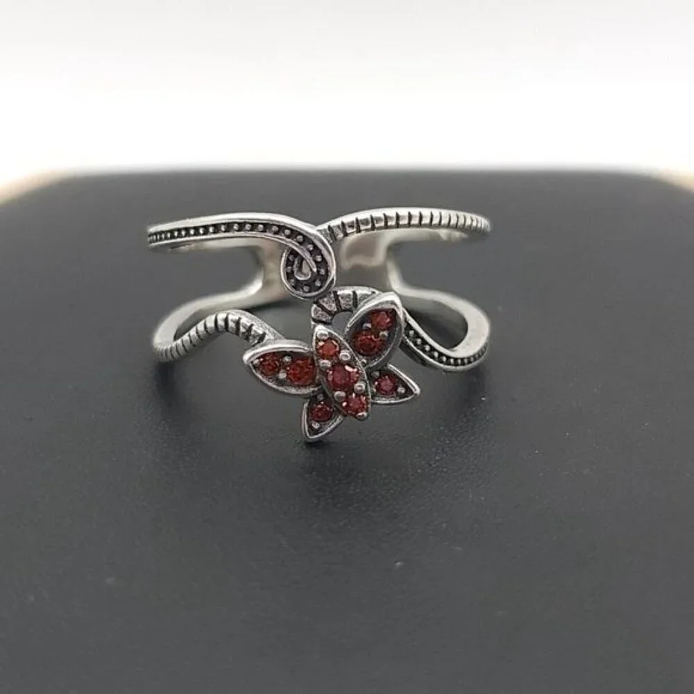 Vintage-Style Scarlet Butterfly‎ Ring Size 6, adjustable (NWOT)